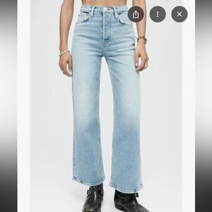 Re/Done Comfort Stretch High Rise Wide Leg Crop